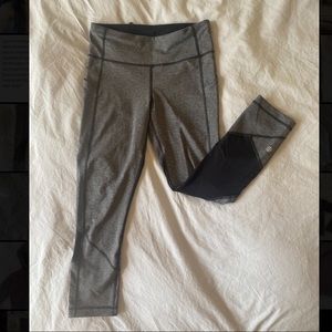 Lululemon fast and free crop legging with mesh